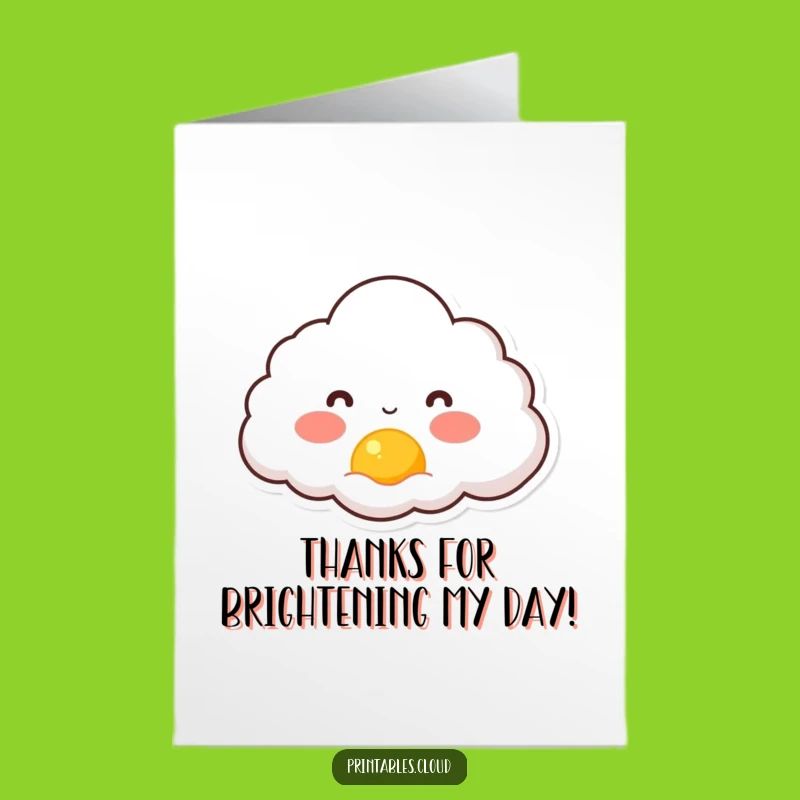 Free Printable Cloud Thank You Card: Sunrise Thanks Downloadable