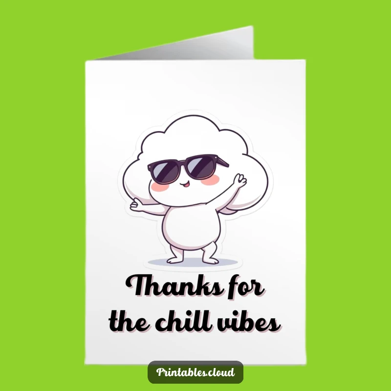 Free Printable Thank You Card: Cool Cloud Yoga Funny Downloadable Gift