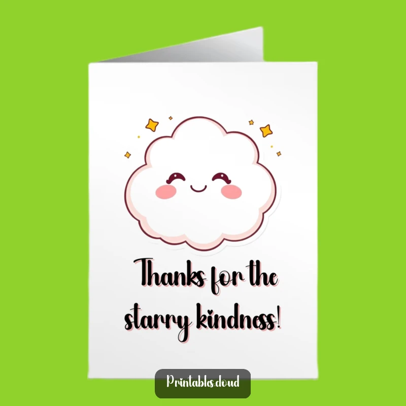Free Printable Thank You Card: Giggling Cloud's Star-ry Appreciation!