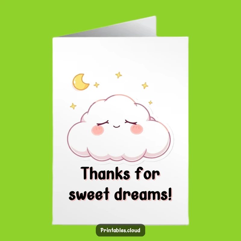 Free Printable Thank You Card: Peaceful Cloud Snoozing Thanks