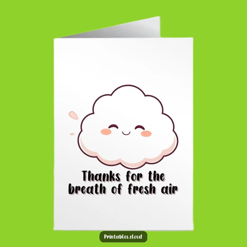 Free Printable Thank You Card: Giggling Cloud - Funny Downloadable Gift