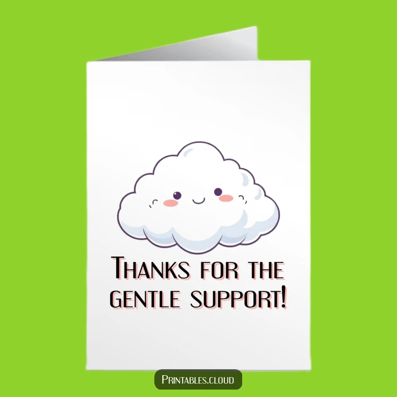 Free Printable Thank You Card: Dreamy Cloud Gratitude, Downloadable Gentle Thanks