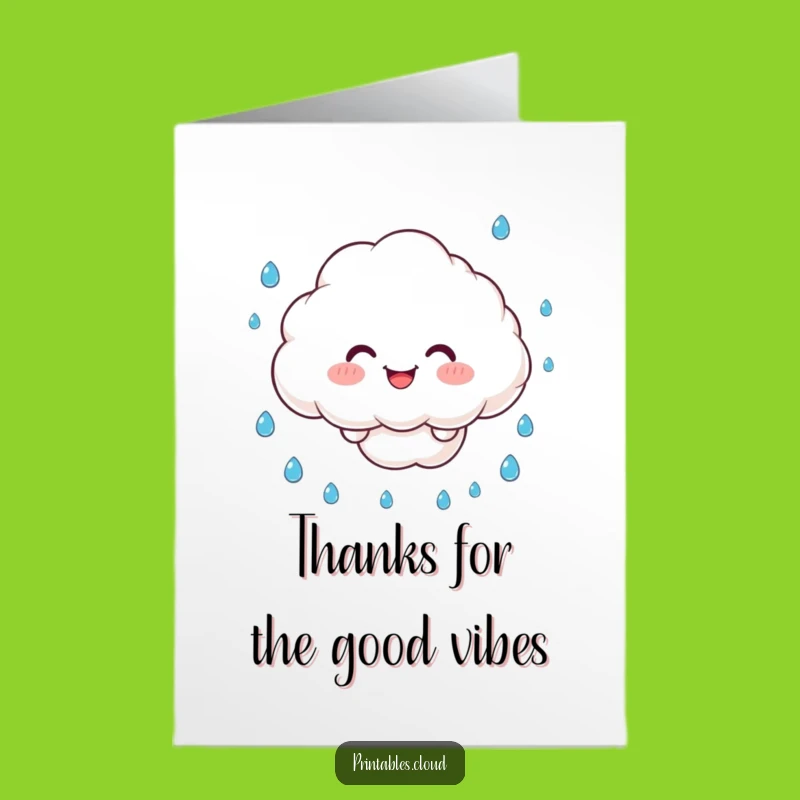 Free Printable Thank You Card: Cloud Juggles Raindrops