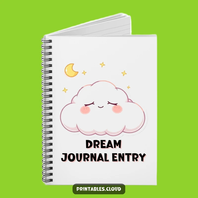 Funny Dreaming Cloud Notebook - Sleepy Character Journal Gift