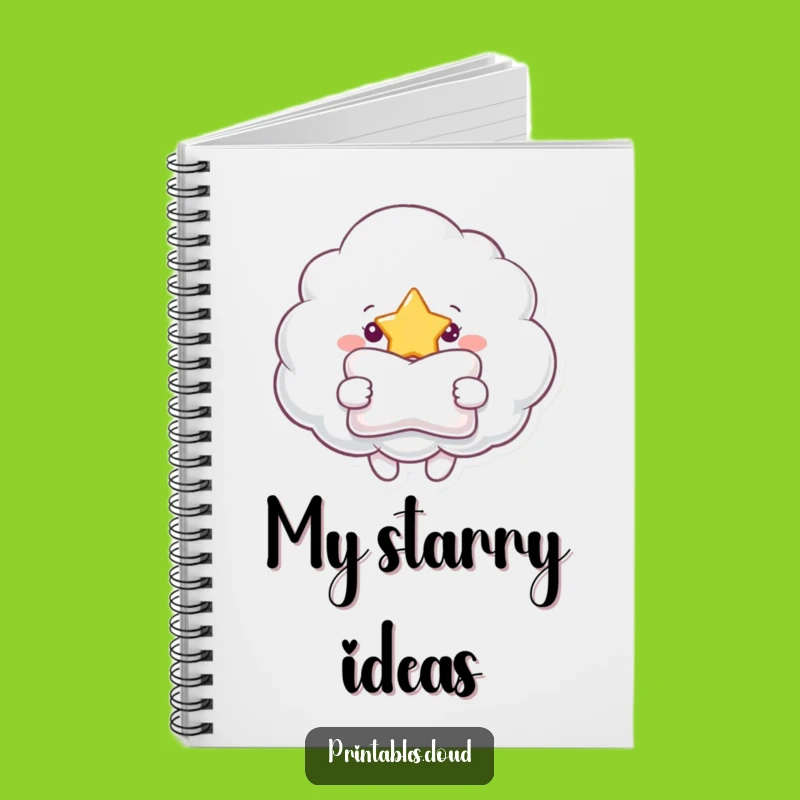 Funny Cloud Star Comfort Notebook - Journal Your Kindest Thoughts