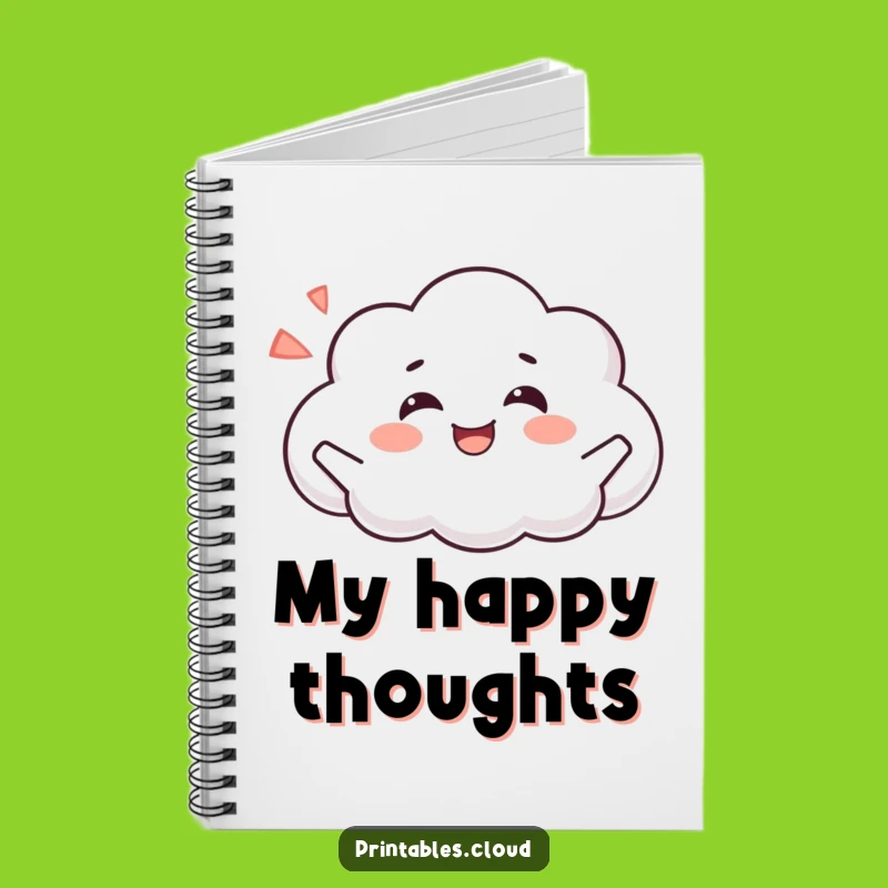 Funny Happy Cloud Sigh Notebook - Journal Your Moments of Bliss