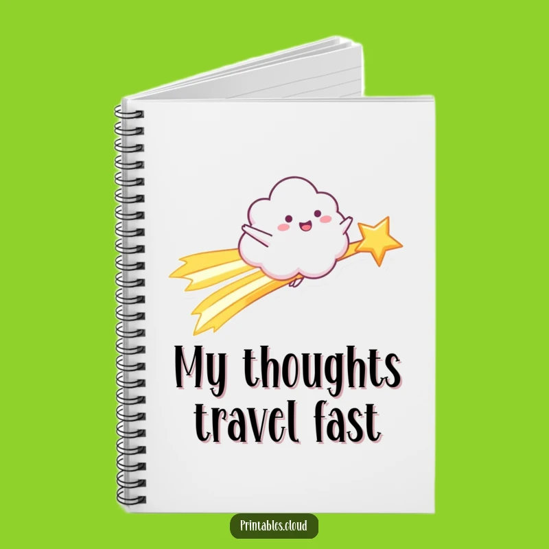 Funny Shooting Star Cloud Notebook: Happy Rider for Cosmic Ideas