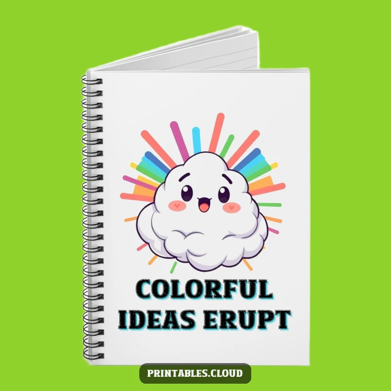 Funny Surprised Cloud Rainbow Notebook - Jot Down Colorful Ideas