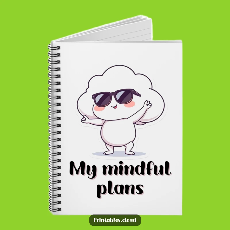 Funny Cool Cloud Yoga Notebook - Serene Journal for Your Thoughts