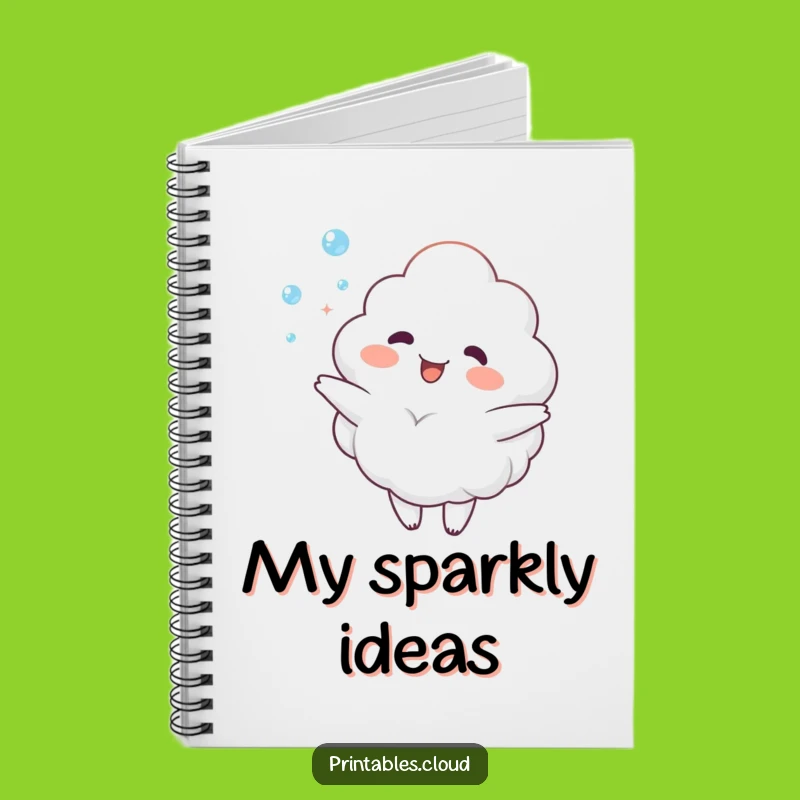 Funny Cloud Dewdrop Juggling Notebook - Cheerful Character Journal Gift