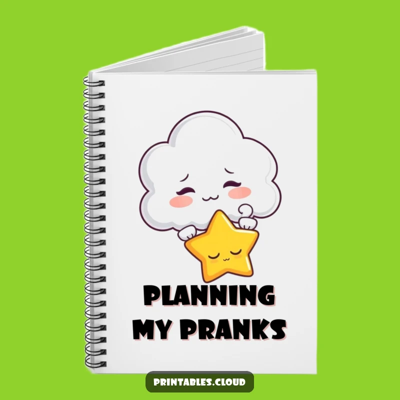 Funny Cloud Teasing Star Notebook: Jot Down Ideas with Celestial Mischief