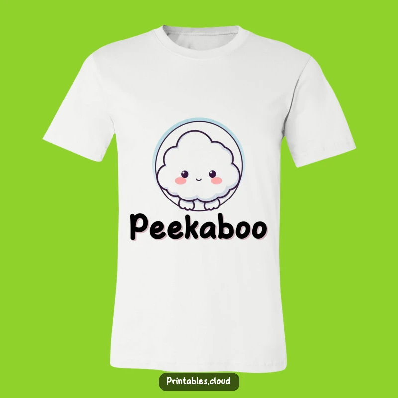 Funny Cloud Keyhole T-Shirt: Curious Celestial Peek Tee for Explorers