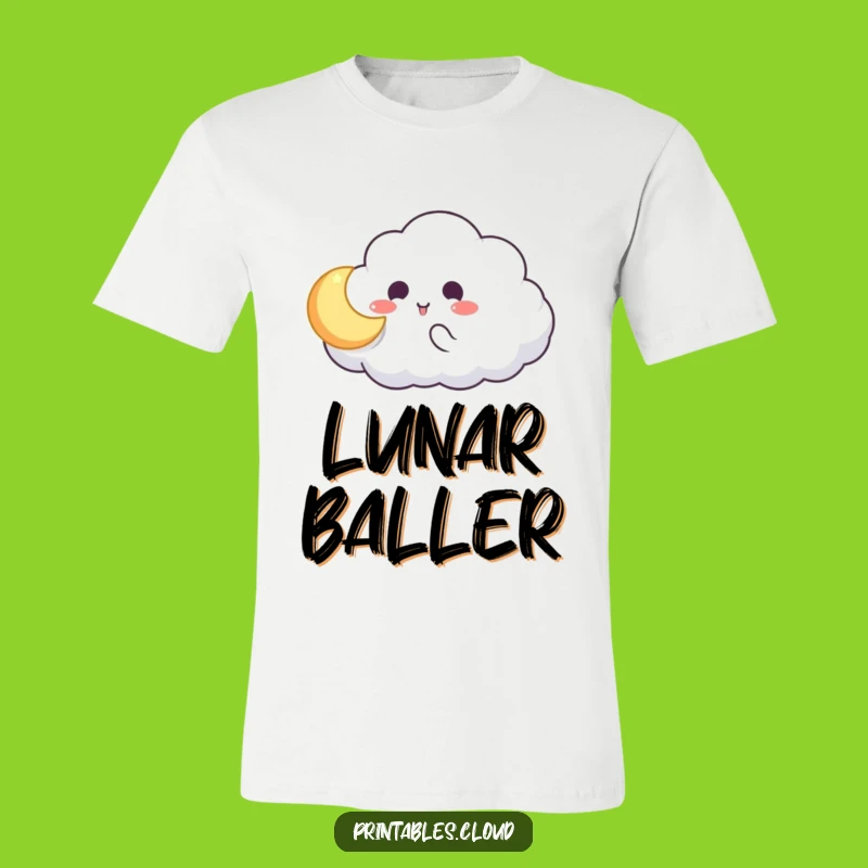 Funny Cloud Moon Catch T-Shirt: Embrace Whimsical Night Sky Humor, Great Gift