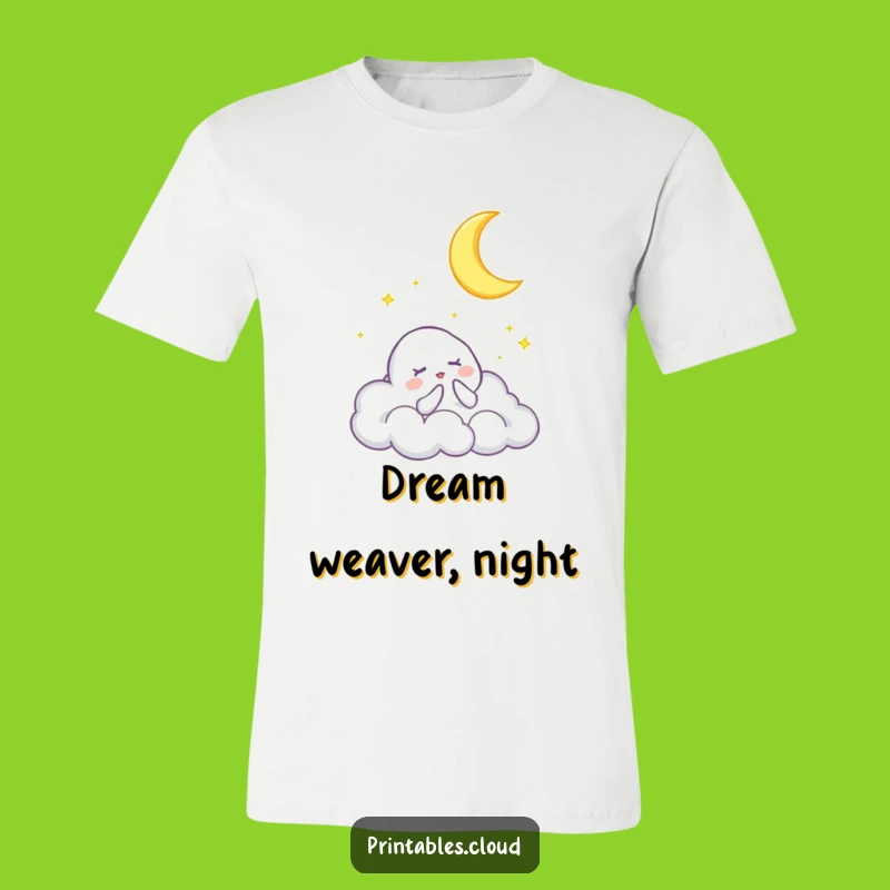 Funny Cloud Sings Moon Lullaby T-Shirt - Dreamy Character Tee, Hilarious Gift for Sleepyheads