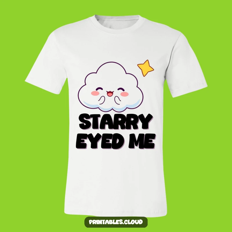 Funny Cloud Star Wink T-Shirt: Cosmic Friendship Gift