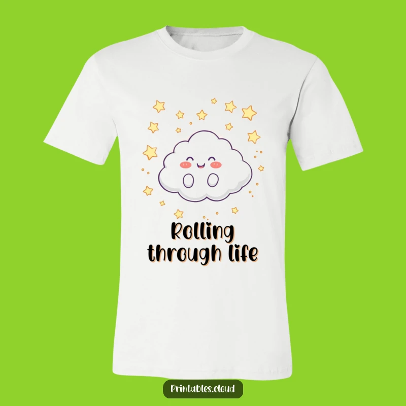 Funny Cloud T-Shirt: Giggling Sky Roller, Great Funny Gift!
