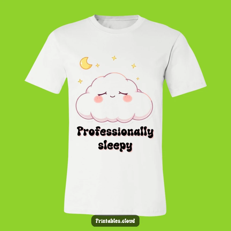 Funny Dreaming Cloud T-Shirt - Snoozing Character Sleepy Tee Gift