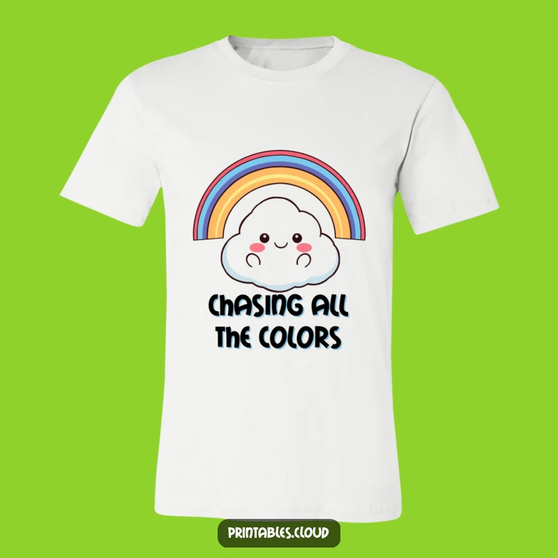 Funny Happy Cloud T-Shirt: Rainbow Arch For Hilarious Style