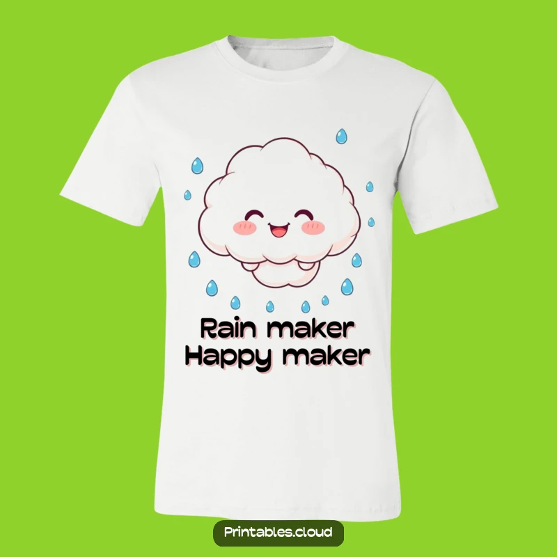 Funny Juggling Cloud T-Shirt: Happy Character's Rainy Day Fun