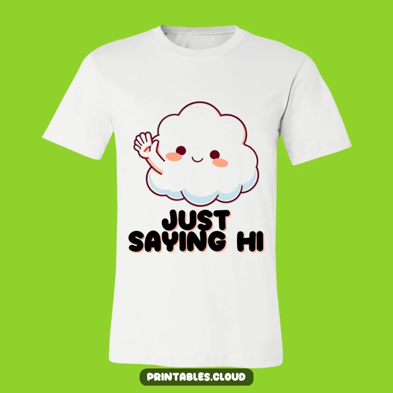 Funny Waving Cloud T-Shirt: Friendly Fun for Everyone