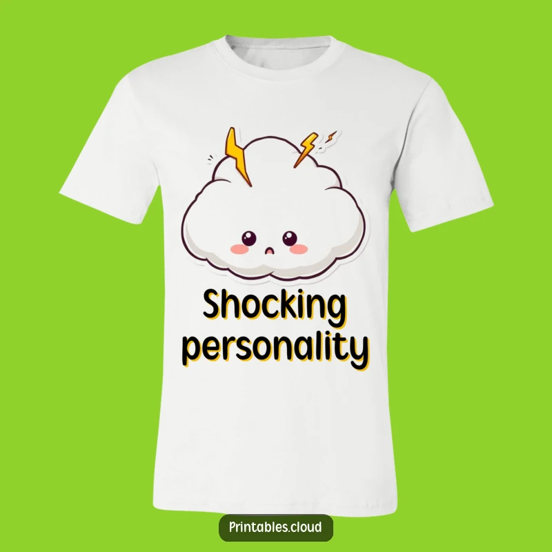 Funny Surprised Cloud T-Shirt: Express Your Shocking Style with This Comical Tee