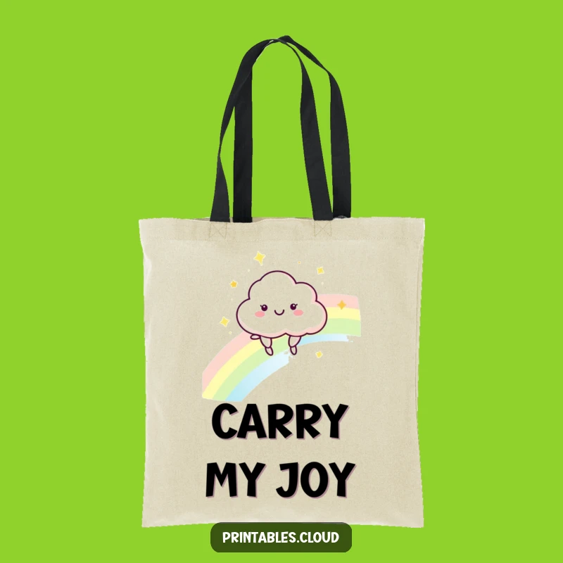 Funny Cloud Rainbow Tote Bag: Carry Your Cheer Gift