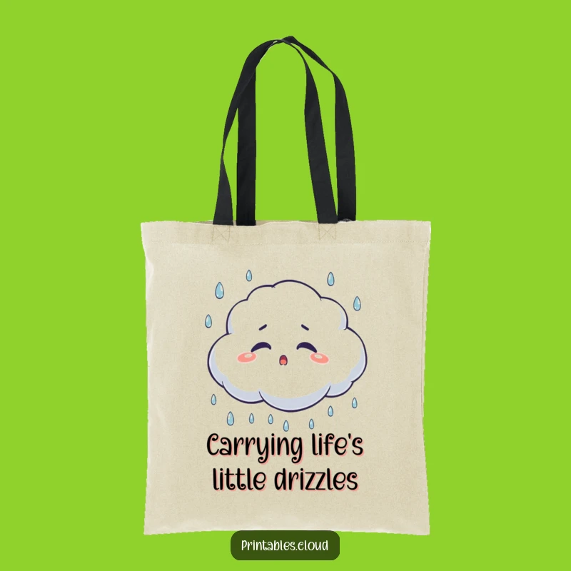 Funny Surprised Cloud Tote Bag: Carry Your Laughs Everywhere