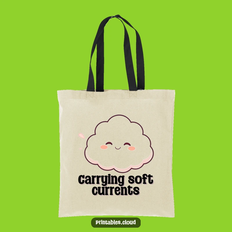 Funny Giggling Cloud Tote Bag: Carry a Smile and a Breeze