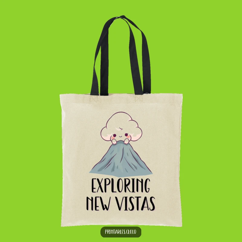 Funny Curious Cloud Tote Bag: Carry Your Adventures with a Smile