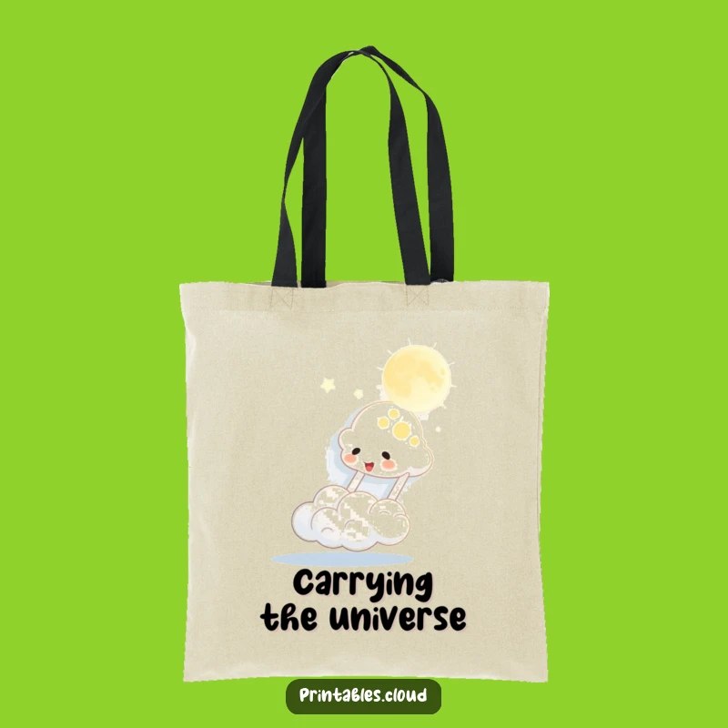 Funny Cloud Moon Tote Bag: Whimsical Celestial Carry-All for Fun