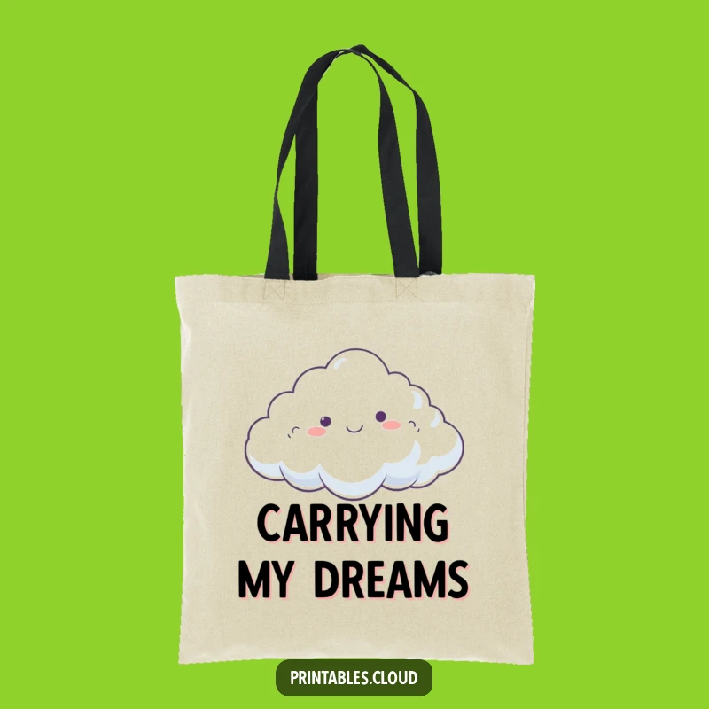 Funny Dreamy Cloud Tote Bag: Happy Drifting, Relaxed Carry-all, Perfect Funny Gift