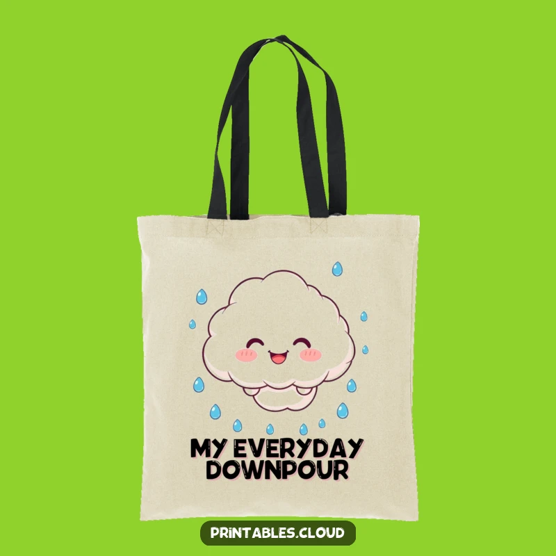 Funny Juggling Cloud Tote Bag: Carry Your Rainy Day Cheer