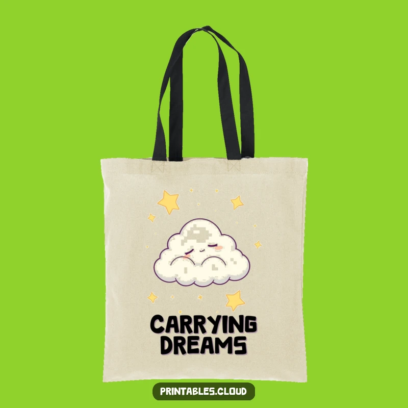 Funny Sleepy Cloud Tote Bag: Carry Your Dreams and Essentials