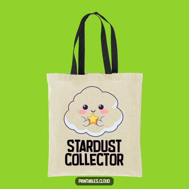 Funny Smiling Cloud Star Tote Bag - Carry Positivity Everywhere!